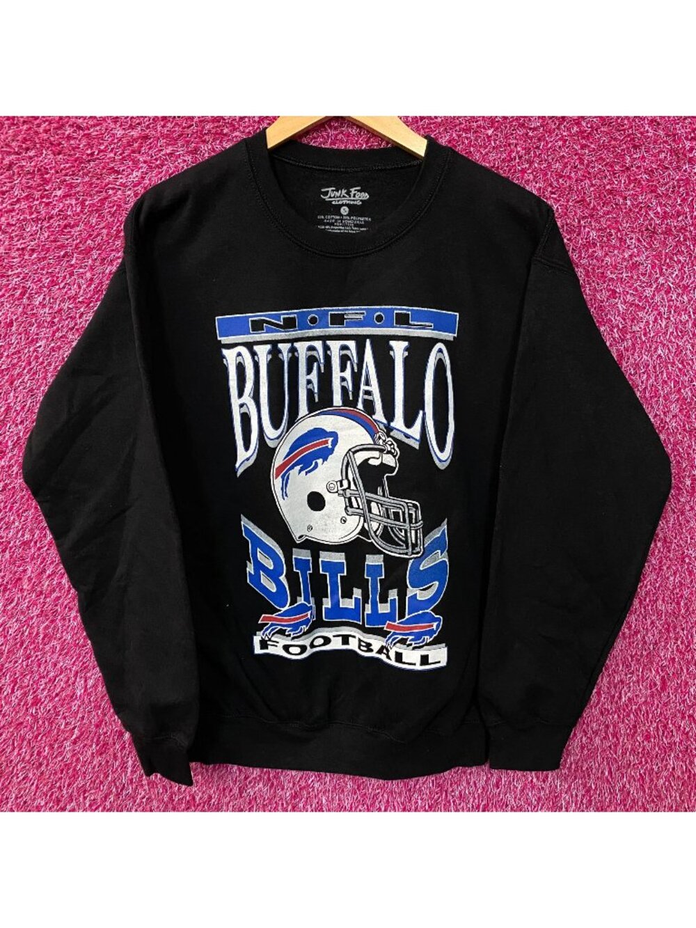 Junk Food Clothing Buffalo Bills Helmet Flea Market Crew Sweatshirt Small